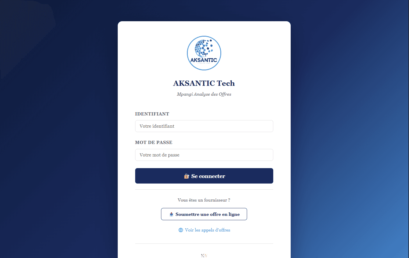 Application de gestion d'analyse d'offres